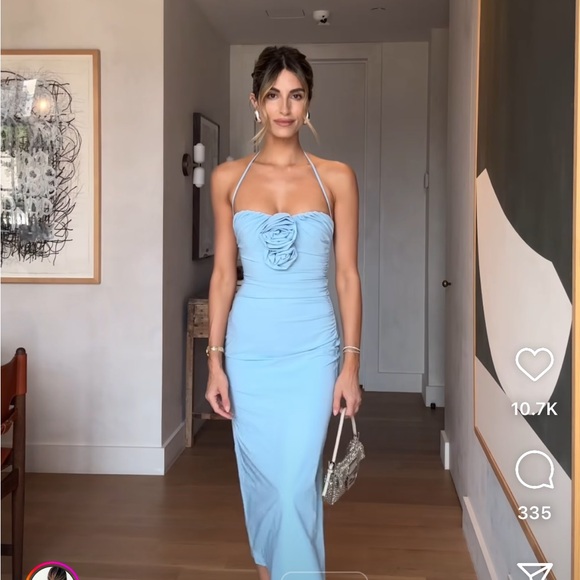 Zara RAISED FLOWERS STRAPLESS midi DRESS - Picture 3 of 9